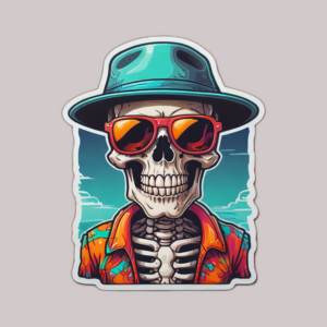 old guy, skull,get sticky,miami,sticker,vinyl