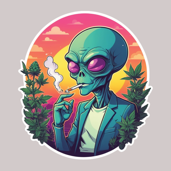 alien,pot,get sticky,miami,sticker,vinyl