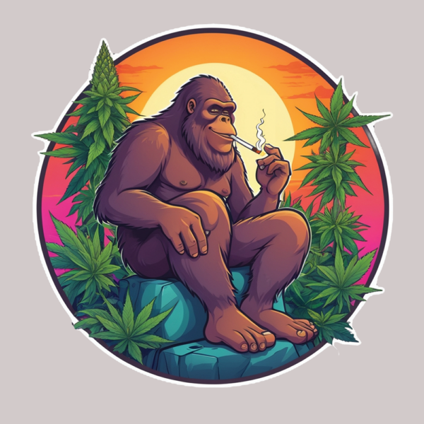 bigfoot,stoner,weed,get sticky,miami,sticker,vinyl