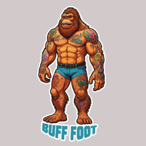 buff, foot,get sticky,miami,sticker,vinyl