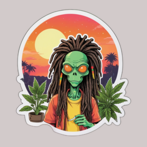 rastalien,alien, get sticky,miami,sticker,vinyl