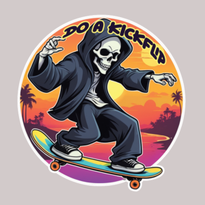 reaper,kickflip,get sticky,miami,sticker,vinyl