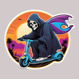 reaper, scooter,get sticky,miami,sticker,vinyl