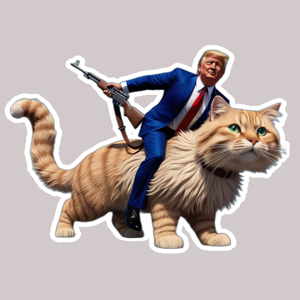 trump, cat,get sticky,miami,sticker,vinyl